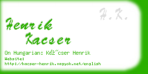 henrik kacser business card